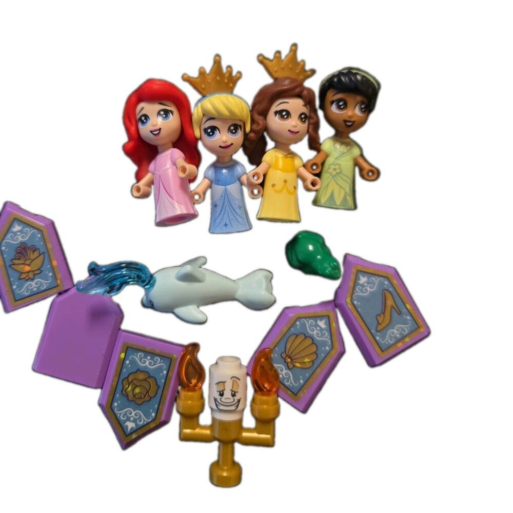4 Lego Micro Doll Disney Princess Belle Ariel Tiana Cinderella Lumiere Figures